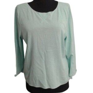 J.Jill L Womens Petite Long Sleeve Mint Green Top